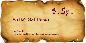 Valkó Szilárda névjegykártya